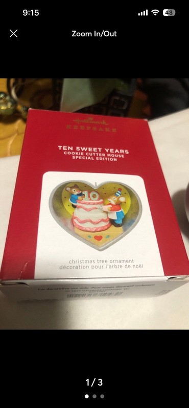 Hallmark Keepsake Ten Sweet Years Cookie Cutter Mouse Heart Tin Ornament 2021