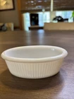 Vintage Hazel Atlas oval milk glass utility dish SMALL Ribbed Sides