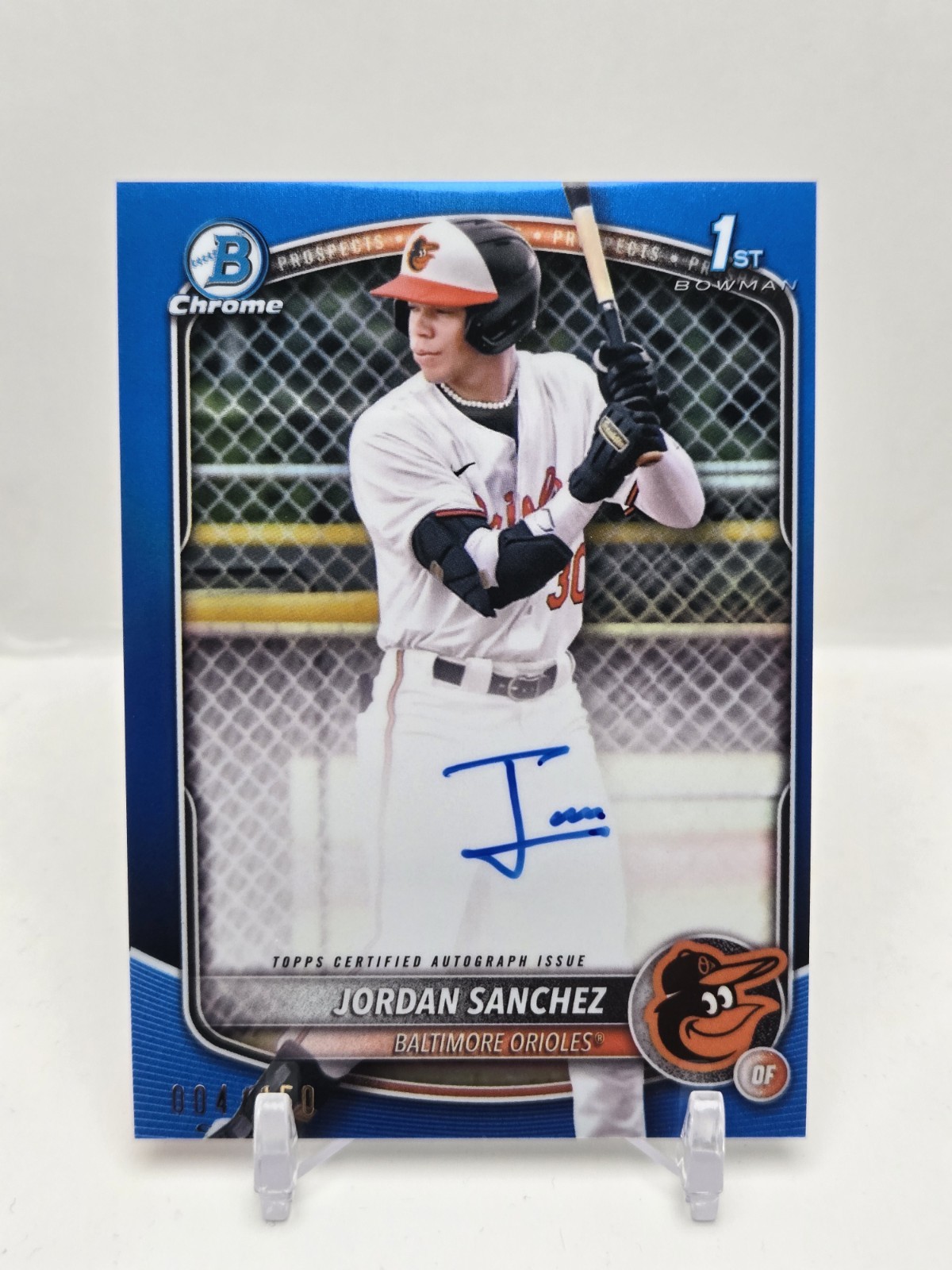 2025 Bowman Chrome Jordan Sanchez 1st Autograph Blue 004/150 #CPA-JOS