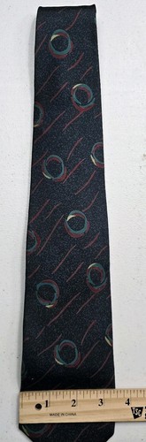 Vintage Giovanni Carvello Mens Neck Tie Blue Circle Geometric Abstract - Picture 2 of 3