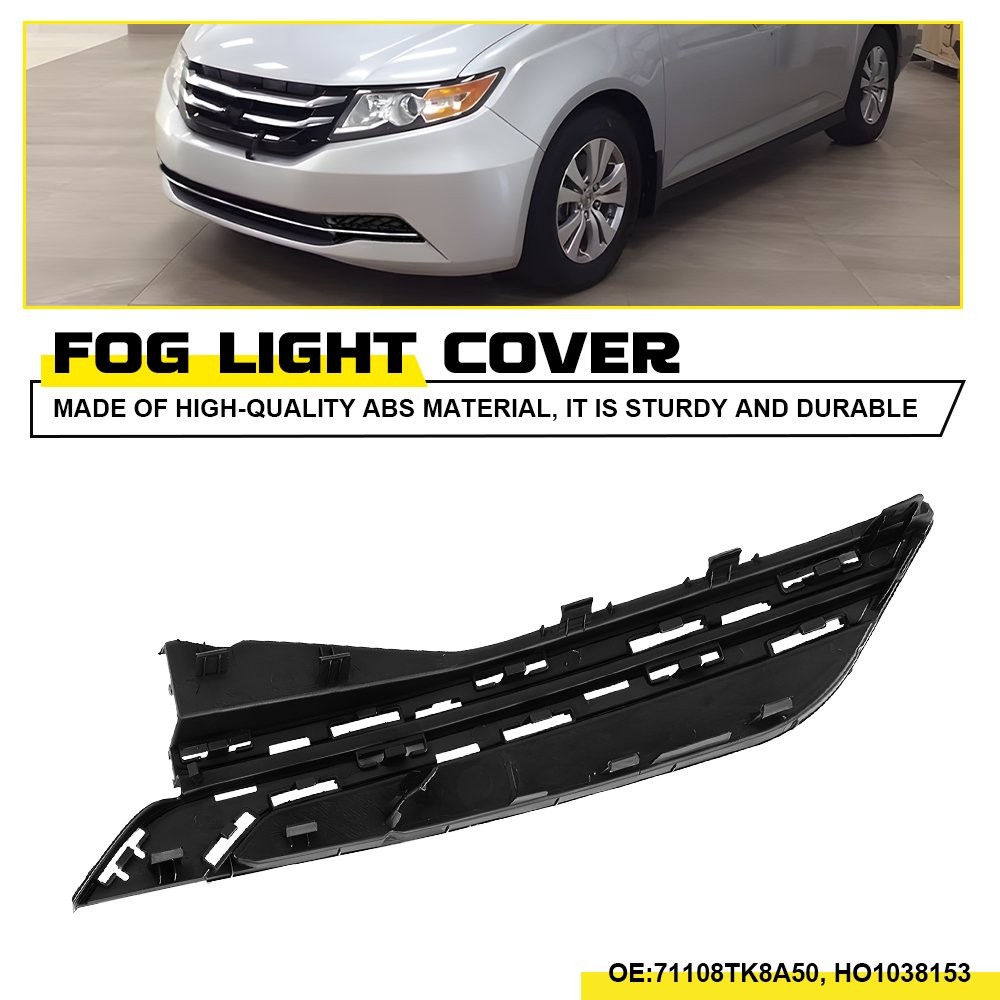 Black For Honda Odyssey 2014-2017 Fog Light Cover Bezel Trim ABS Front Left EXC thumbnail 10