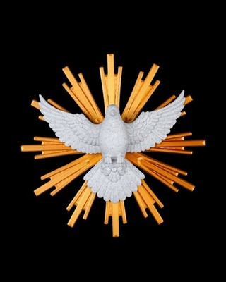 Modern Holy Spirit Dove Wall Plaque - 8.66'' Sunburst Decor