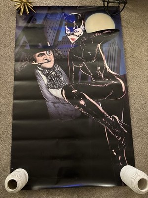 BATMAN RETURNS MOVIE POSTER Original 60x38 Promo Catwoman Penguin
