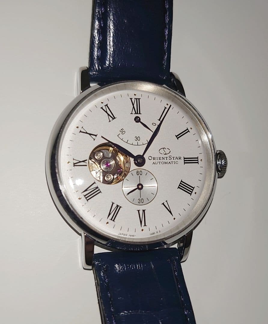 ORIENT STAR Classic Semi Skeleton RK-AV0003S 40 mm Used Watch Blue Leather Box View 2