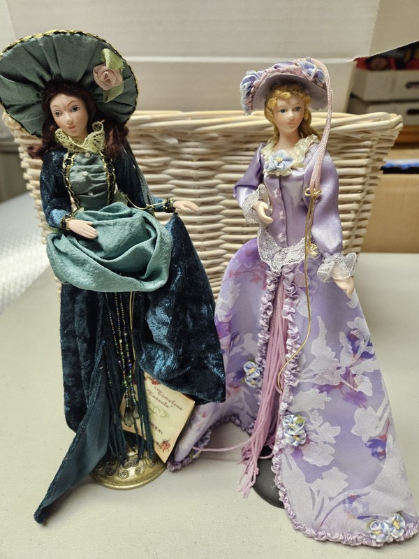 2 Heirloom Tassel Dolls  14” Tall Collectable Dolls