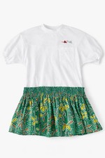Marni Girls Carioca Print Dress Green Mixed Media Tee Skirt Size 4