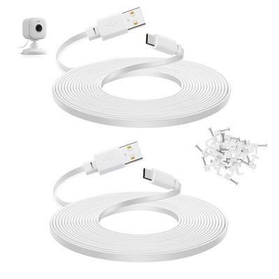 2-Pack 30 ft Power Cord for Blink Mini 2, Blink Outdoor 4 Camera, Long USB C ...