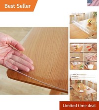Clear Table Cover Protector 24 x 48 Inch, 2mm Thick Plastic Table Cover Recta...