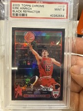 2000-04 topps chrome kirk hinrich #117 black refractor /500 psa 9