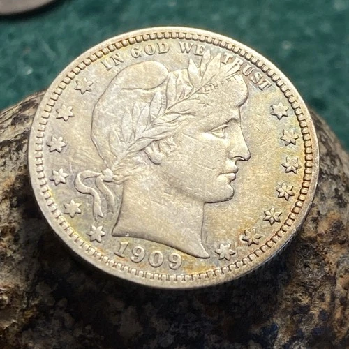 1909-D Barber Head Quarter - Full Liberty