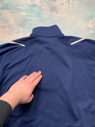 Vintage Nike Team Zip Track Jacket Logo Drill 1990s Hombres Talla M Azul - Imagen 23 de 24