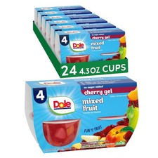 Dole Fruit Bowls Mixed in Cherry 4 Ounce Pack of 24 , No Sugar Added