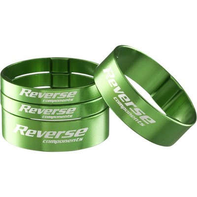 Reverse Ultralight Aluminum Headset Spacer Set - Green, 4-Piece for 1-1/8'' Stems
