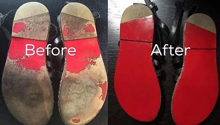 Paint To Restore Christian Louboutin Shoes Red Bottoms Red Soles Re-finish  Fix