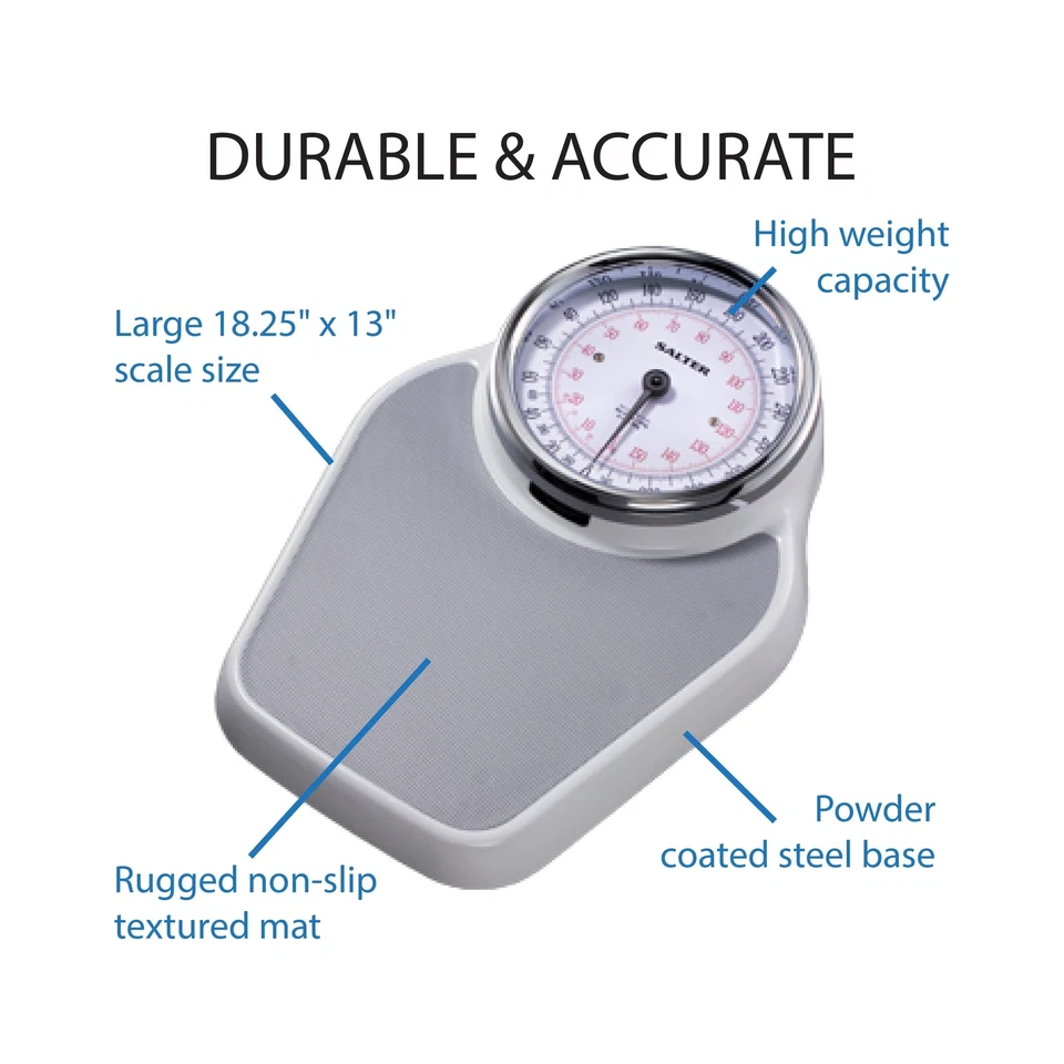 Salter Pro-Helix专业超大浴室秤带灰色乙烯基防S... — 第 2/4 张图片