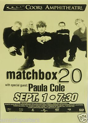 MATCHBOX 20 SAN DIEGO 1998 CONCERT TOUR POSTER - Band Sitting