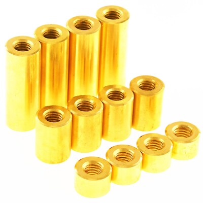 #ad M2 Brass Round Spacers Female Threaded Standoff Pillar Spacer Studs 2mm 30mm $163.89