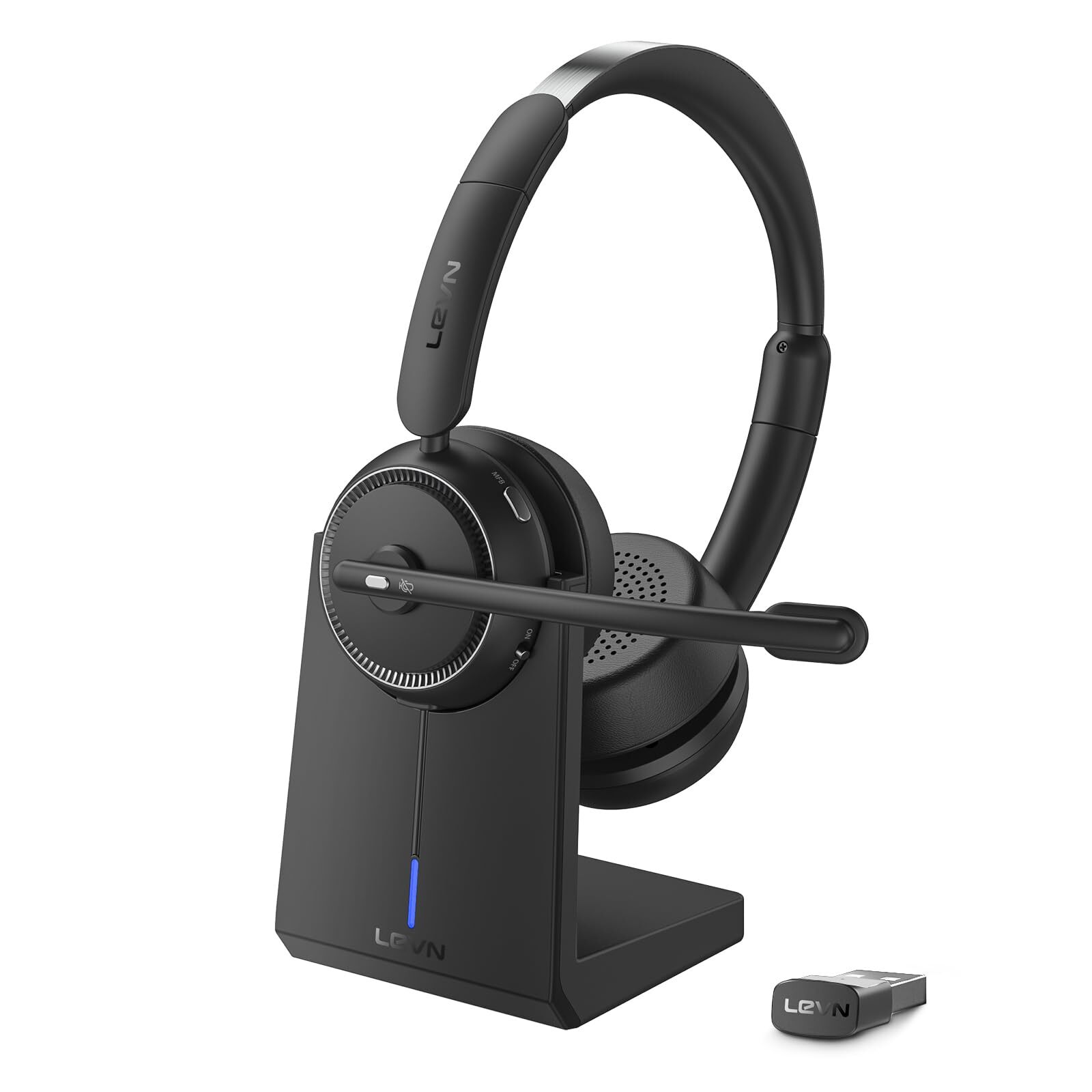 Wireless Headset with Mic for Work, Bluetooth Headset with Microphone (AI Noi...