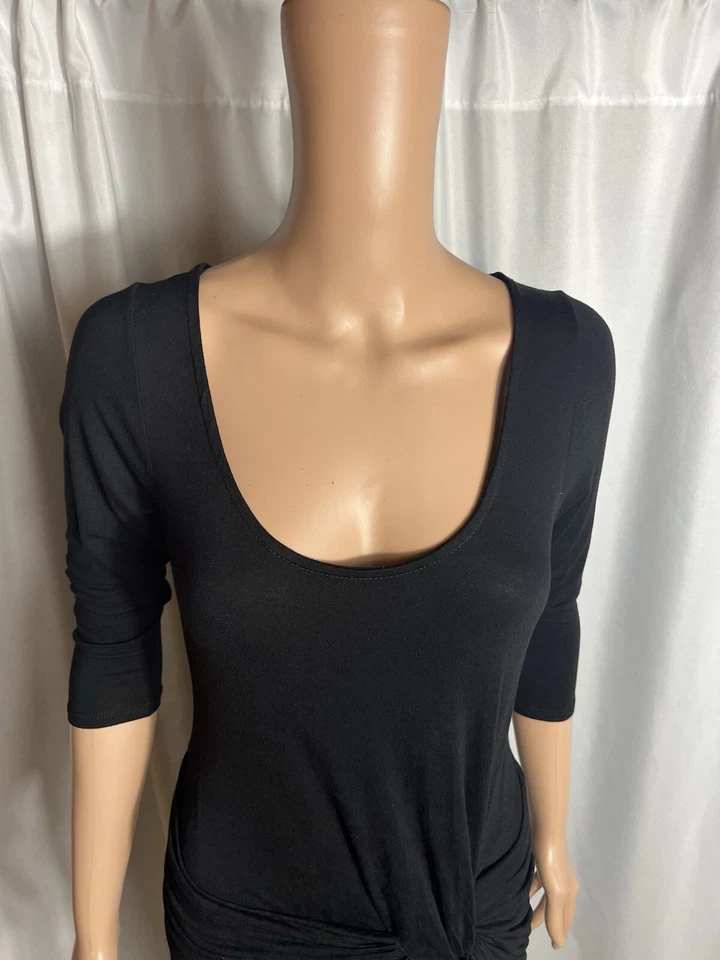 Vestido para mujer The Vanity Room talla pequeña negro dobladillo asimétrico manga 3/4 Foto 2 de 4