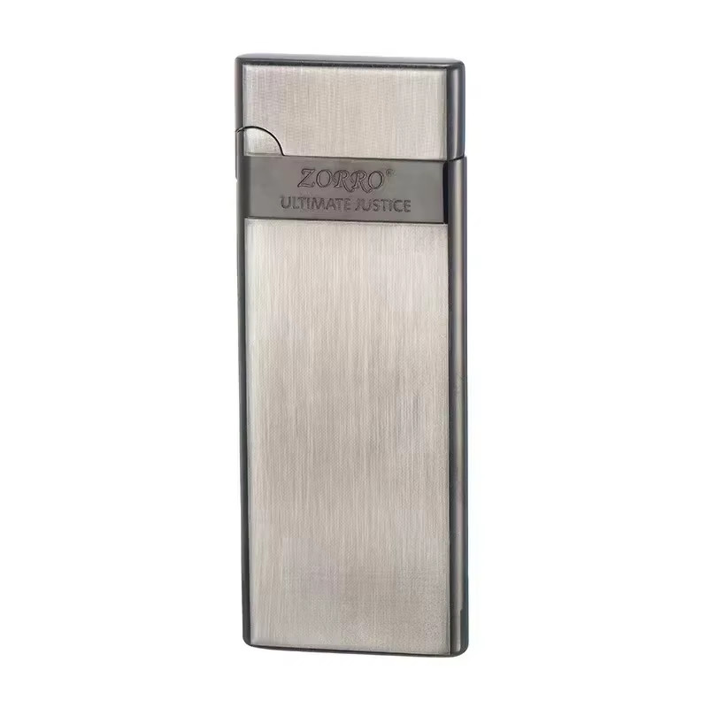 Ultra Thin Brushed Metal Butane Gas Flame Inflatable Grindin
