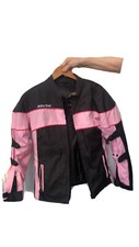 Alfa Star Womens Racing Jacket, Canvaslike Pink And Black Size L,