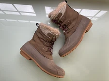 RALPH LAUREN Brown Orange MELINDA DUCK LEATHER Boots KHOMBU COMFORT KERIGAN 10 8