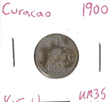 Coin Curacao 1/4 Gulden 1900 KM35, silver