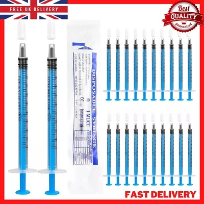 HXC 1ml Syringes 20 Pack Colostrum Syringe Plastic Syringes with Cap,Disposable for