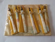 Vintage chopstick set with silk place-mats, & matching napkins - New