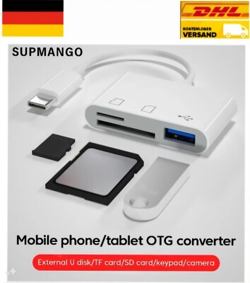 3 in 1 Type USB C  SD/Micro SD (TF) Hub OTG Kartenleser Adapter Card reader 