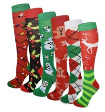 6 Pairs Kids Big Girls Youth Baby Children's Novelty Design Knee High Socks