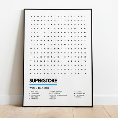 Superstore TV Komödie Wortsuche Kunstdruck A3 A4 gerahmt ungerahmt Wandbild Zuhause