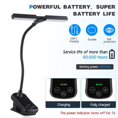 Oyajia Double Head LED Desk Lamp, Touch Lamp with 3 Color Modes Dimming, Study L
