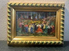 F Vintage Michel Rostand Original Oil On Canvas Signed -20th Century 15 X 10cm