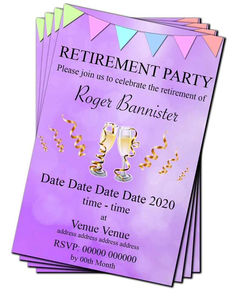 RETIREMENT LEAVING PARTY Invitation, Personalised + Digital Option - Image 4 of 4