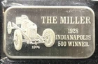 Rare Mark IV 1928 The Miller Indy 500 Winner 1oz. Silver Art Bar #1054