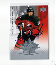 GUILLAUME RICHARD autographed SIGNED '21 Upper Deck TEAM CANADA card #37