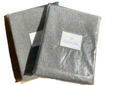 MATOUK~PACIFIC~2 BOUDOIR SHAMS~12 x 16 in~CHARCOAL~100% cotton~M107~NWT~