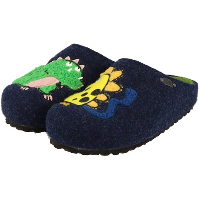 Jungen Pantoffeln Blau Supersoft Komfort 542-363 Clogs Dinomotiv gepolstert NEU