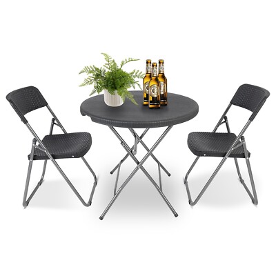 3 Teilig Balkonset Klappbar Gartenmöbel Set Kleiner Balkon 2 Personen Wetterfest 793565363337