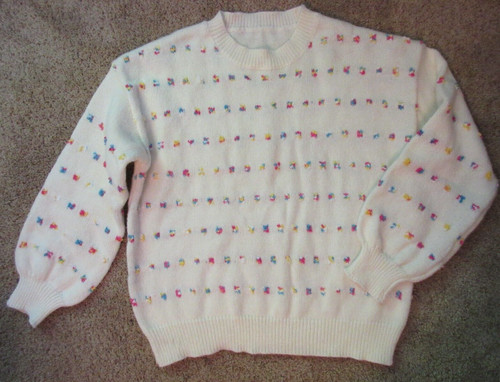 Cream Sz S Sweater Super Soft Ivory Multi