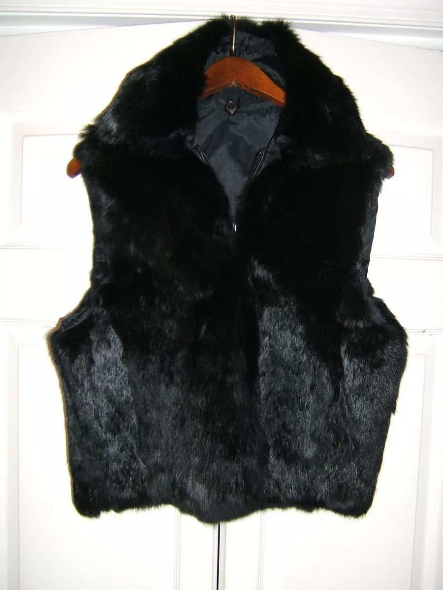 Ladies black fur gilet cheap