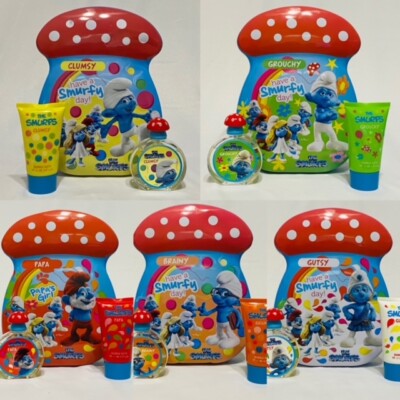 The Smurfs fragrance sets for kids with metal case, multiple options to choose