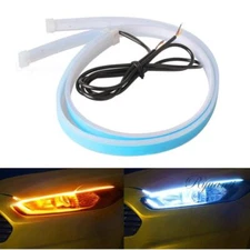 2x LED Daytime Running Light Sequential DRL Turn Signal Headlight Strip Lamp