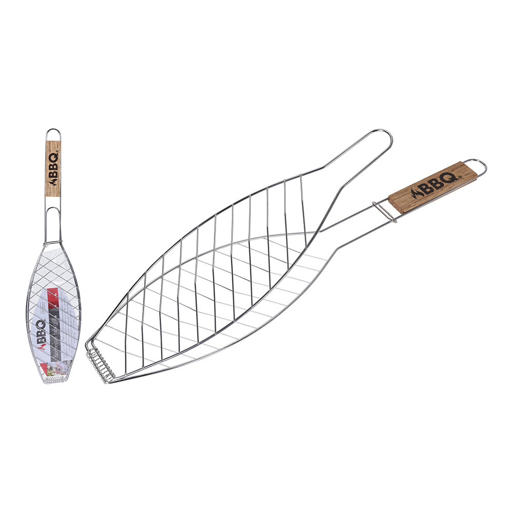E3/73869 Parrilla Para Pescado Mango Madera 14X58Cm