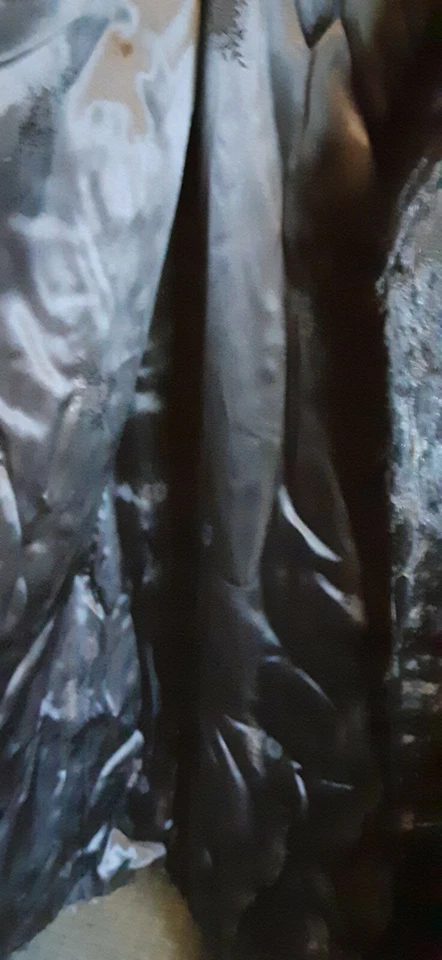 ABRIGO DE PIEL DE NOVILLO DE VACA NEGRO MANO DE RANCHO AÑOS 50 VINTAGE UNISEX GRANDE DE LUJO Foto 3 de 4