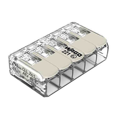 Wago 221-685 Compact - Morsetti Ex, 5 conduttori, 6 mm2, 15 pezzi (C2D)