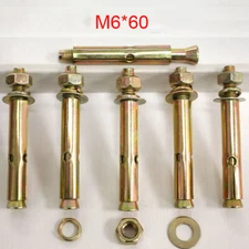 M6*60mm Carbon Steel Expanding Expansion Bolts Screw Sleeve Anchors Hex Nut