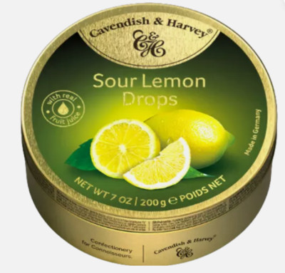 100% ORIGINAL CAVENDISH & HARVEY Sour Lemon Drops Hard Candy 7 oz 200g (12 PACK)