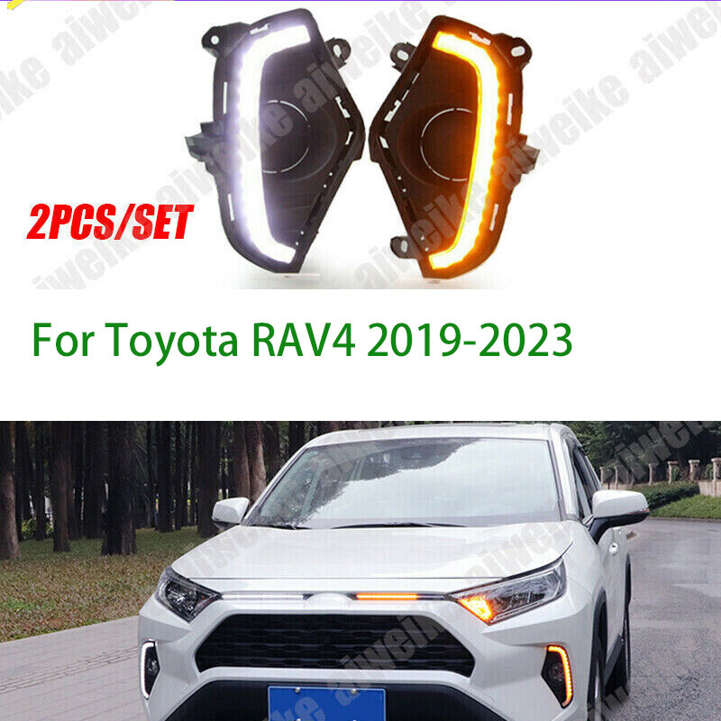 For Toyota RAV4 2019-2023 DRL Daytime Running Light LED Fog Lamp w